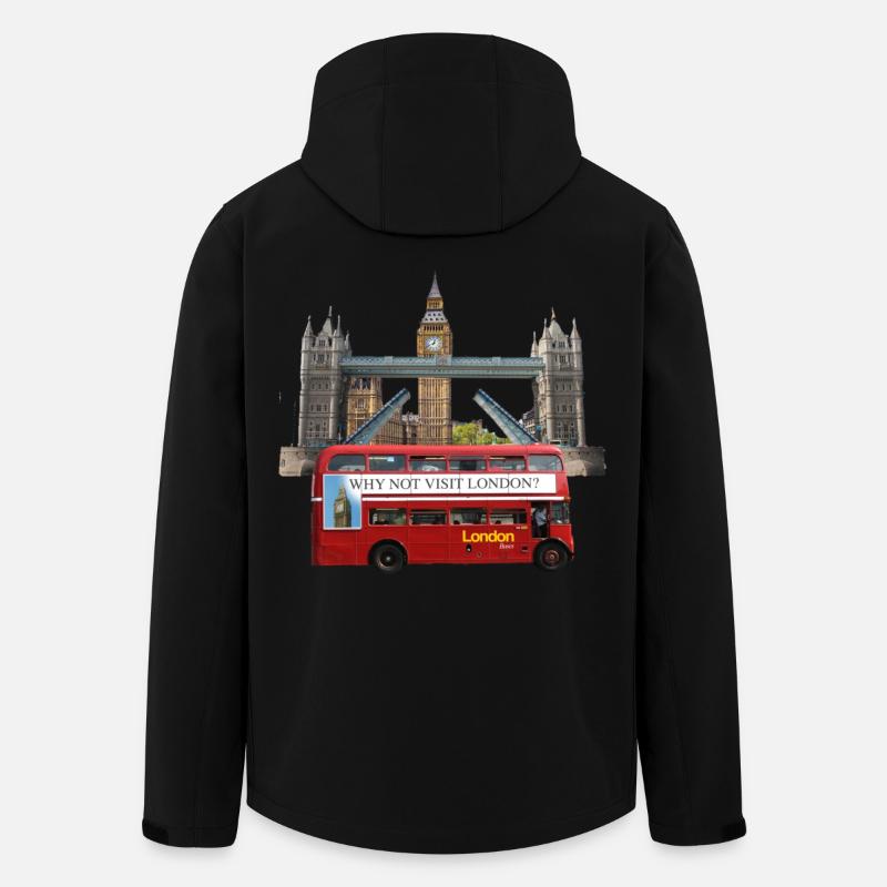 London Landmarks Collage - Recycelte Männer Softshell-Jacke von Stanley/Stella - Schwarz