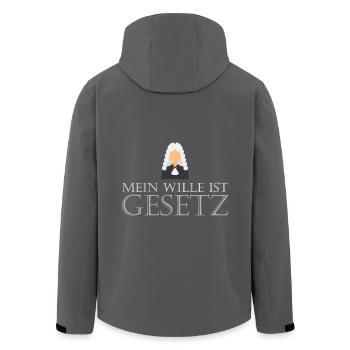 Mein Wille ist Gesetz - Recycelte Männer Softshell-Jacke von Stanley/Stella - Schwarz - Hinten - AI Model Male 185 light (185cm)