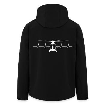 Helicopter heartbeat helicopter pilot gift - Men’s Recycled Softshell Jacket by Stanley/Stella - black - Back - AI Model Male 185 light (185cm)