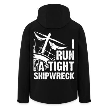 Ich führe ein enges Schiffswrack lustig - Recycelte Männer Softshell-Jacke von Stanley/Stella - Schwarz - Hinten - AI Model Male 185 light (185cm)