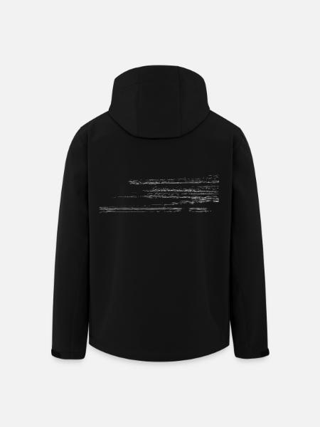Abstract motif - line / white - Men’s Recycled Softshell Jacket by Stanley/Stella - black