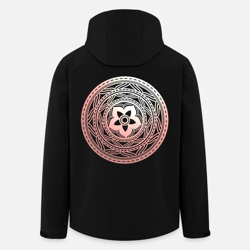 Pastellflorales Mandala-Muster - Recycelte Männer Softshell-Jacke von Stanley/Stella - Schwarz