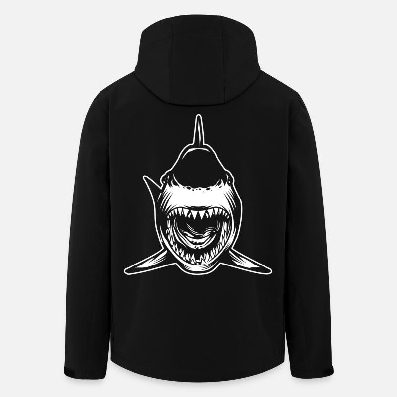 Requin gueule ouverte - Veste softshell homme en polyester recyclé Stanley/Stella - noir