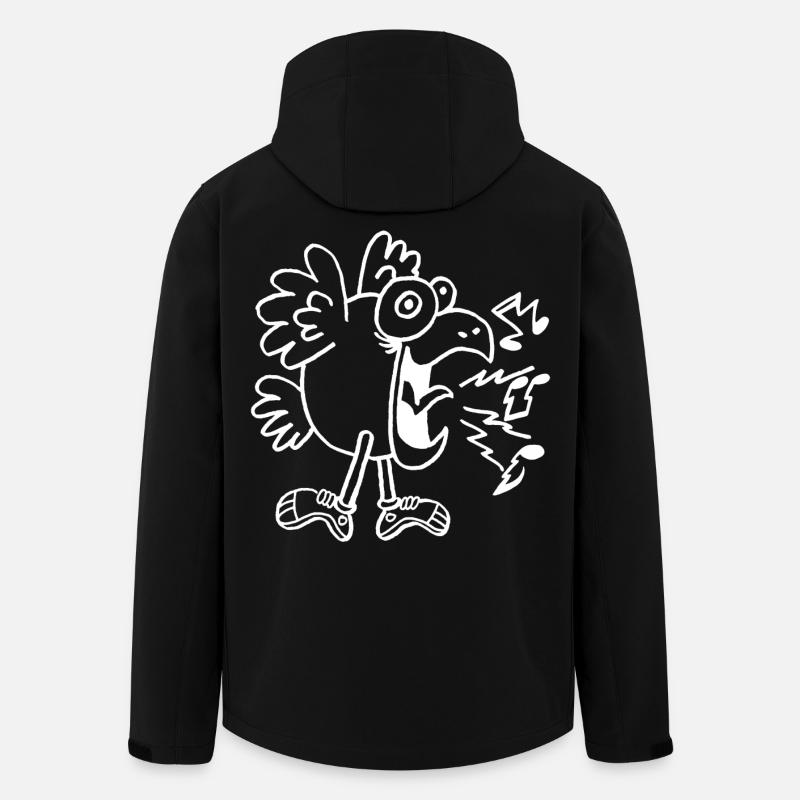 Verrückter weißer Vogel - Recycelte Männer Softshell-Jacke von Stanley/Stella - Schwarz