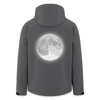 Résine de pleine lune en morceaux - Veste softshell homme en polyester recyclé Stanley/Stella - noir - Dos - AI Model Male 185 light (185cm)