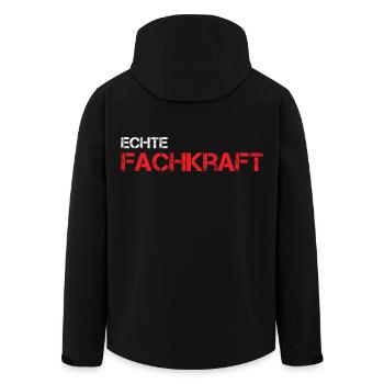 Fachkraft Beruf Arbeit Büro Baustelle Humor Spaß - Recycelte Männer Softshell-Jacke von Stanley/Stella - Schwarz - Hinten - AI Model Male 185 light (185cm)