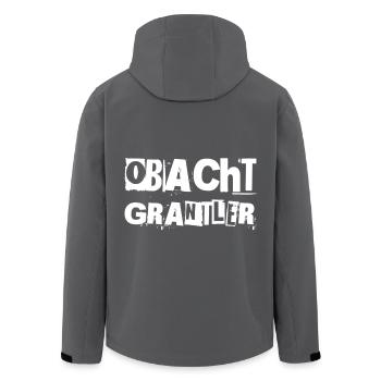Obacht Grantler Bayerischer Spruch - Recycelte Männer Softshell-Jacke von Stanley/Stella - Schwarz - Hinten - AI Model Male 185 light (185cm)