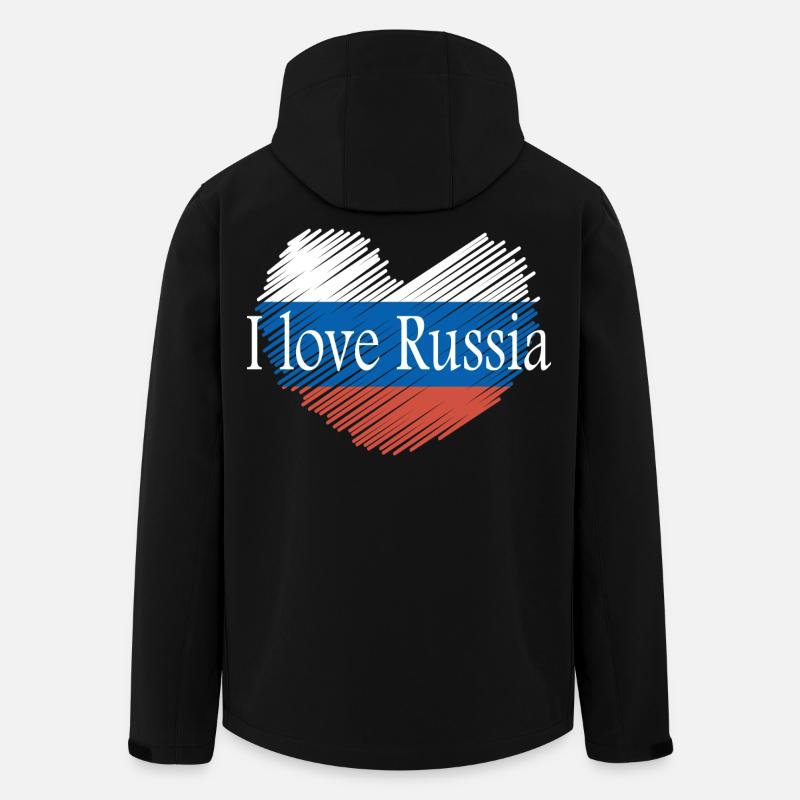 J'aime la russie - Veste softshell homme en polyester recyclé Stanley/Stella - noir