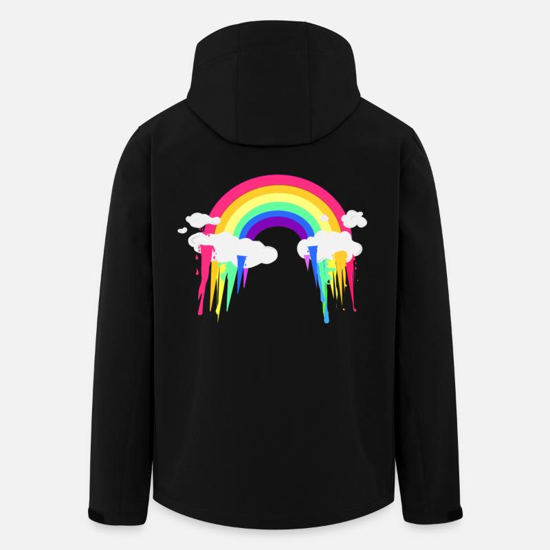 Regenbogen Wolken Abstrak - Recycelte Männer Softshell-Jacke von Stanley/Stella - Schwarz