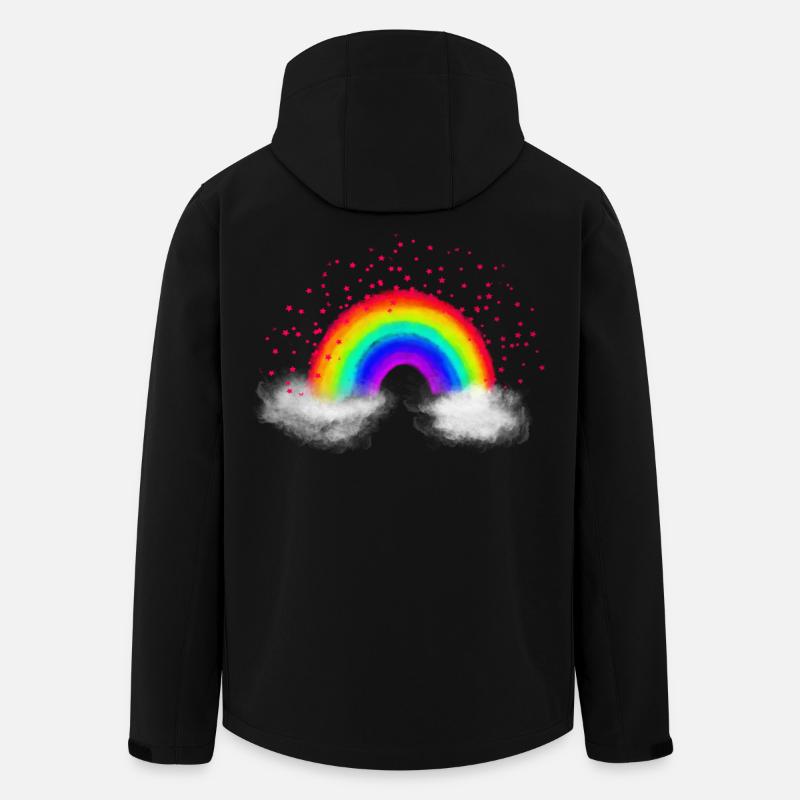 Regenbogen Wolken - Recycelte Männer Softshell-Jacke von Stanley/Stella - Schwarz