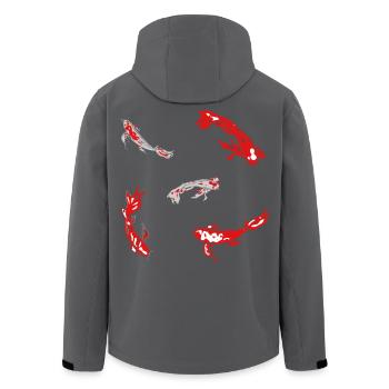 carpe poisson rouge koi japon modèle art abstrait - Veste softshell homme en polyester recyclé Stanley/Stella - noir - Dos - AI Model Male 185 light (185cm)