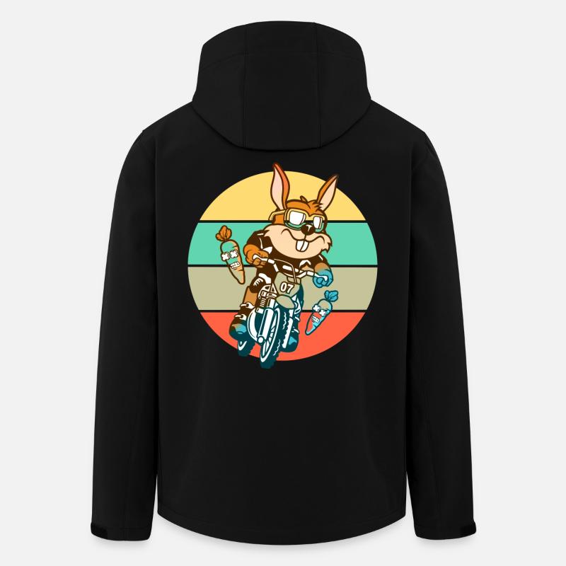 Cadeau de motocross lapin lapin - Veste softshell homme en polyester recyclé Stanley/Stella - noir
