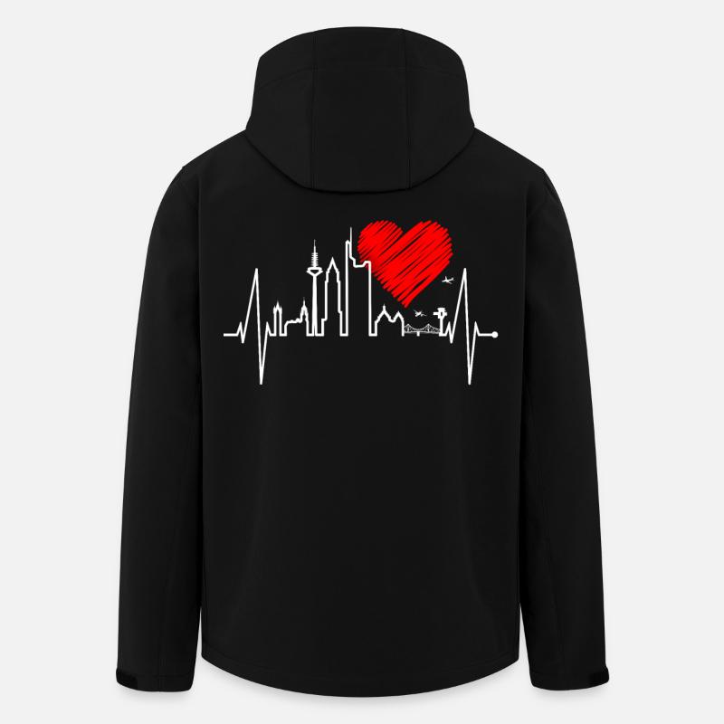 Frankfurts skyline hjerteslag fan elsker hjerte Hessen - Stanley/Stella herre softshelljakke i genanvendt polyester - sort