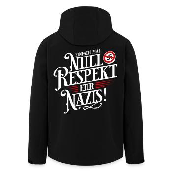Gegen Rechts - Gegen Rassismus - FCK NZS - Recycelte Männer Softshell-Jacke von Stanley/Stella - Schwarz - Hinten - AI Model Male 185 light (185cm)