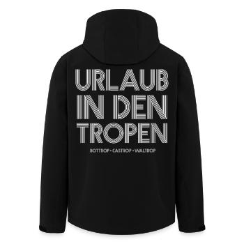 Tropen-Urlaub Bottrop Castrop Waltrop - Recycelte Männer Softshell-Jacke von Stanley/Stella - Schwarz - Hinten - AI Model Male 185 light (185cm)