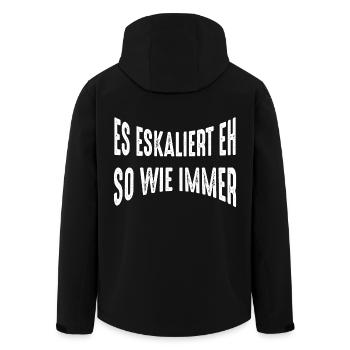 Es eskaliert eh - Recycelte Männer Softshell-Jacke von Stanley/Stella - Schwarz - Hinten - AI Model Male 185 light (185cm)
