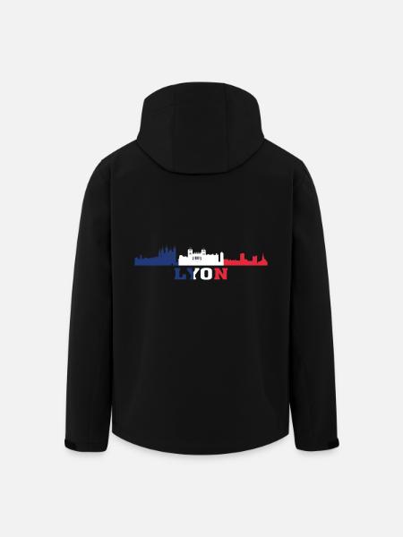 Lyon City Skyline France Landmark Map - Men’s Recycled Softshell Jacket by Stanley/Stella - black