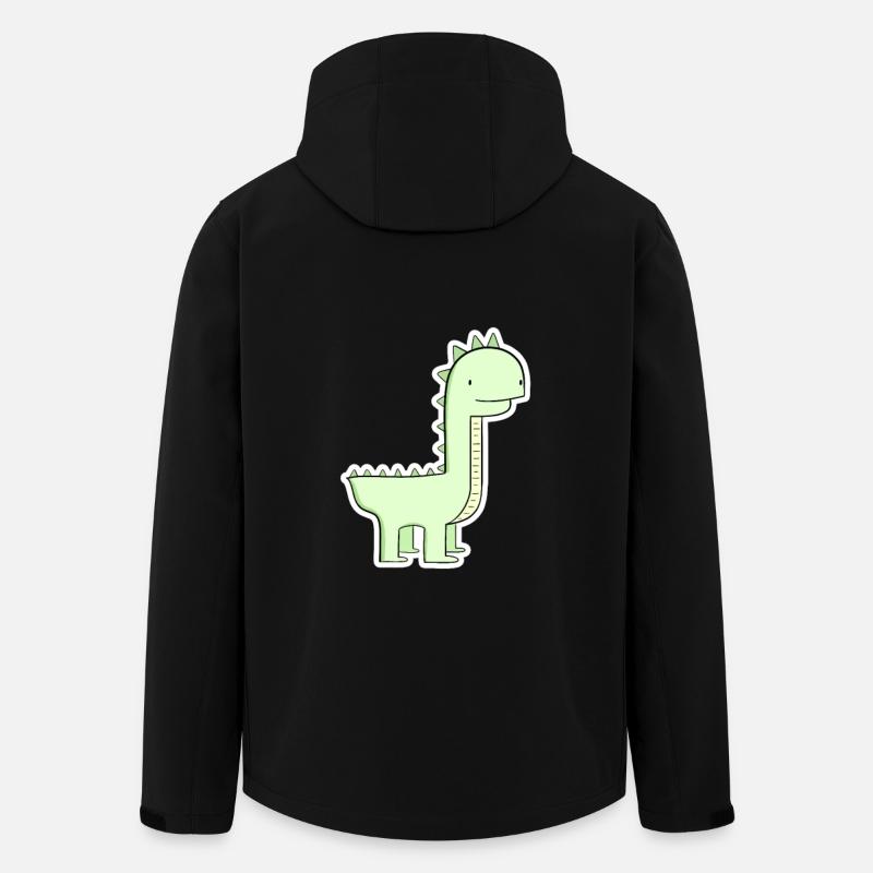 Pastel Green Dino Cartoon - Men’s Recycled Softshell Jacket by Stanley/Stella - black