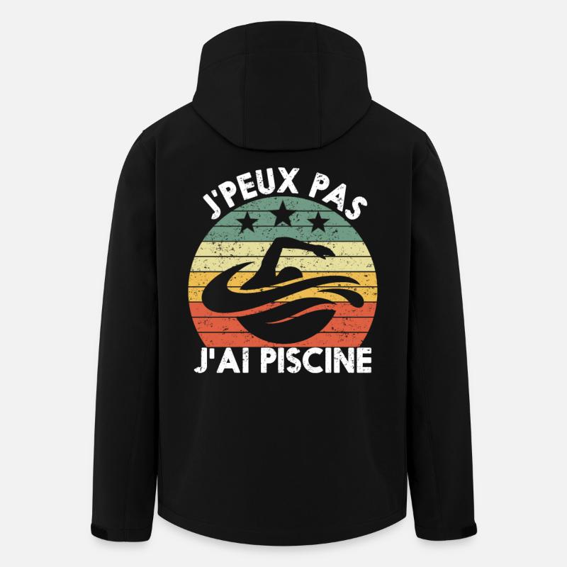 Je peux pas j'ai piscine - Veste softshell homme en polyester recyclé Stanley/Stella - noir