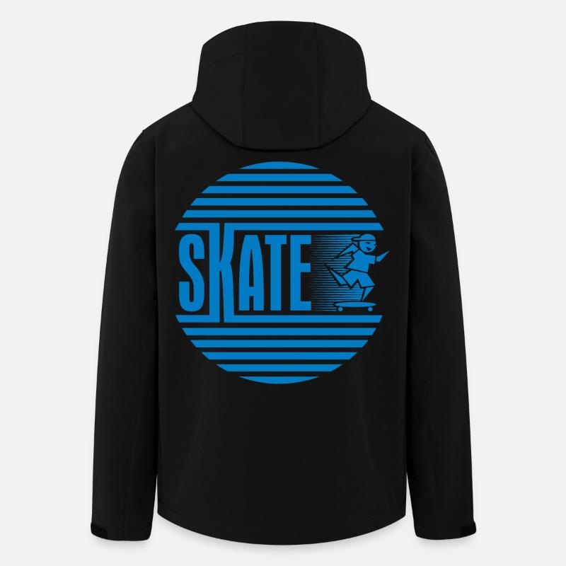Patinage rétro rétro circulaire bleu - Veste softshell homme en polyester recyclé Stanley/Stella - noir