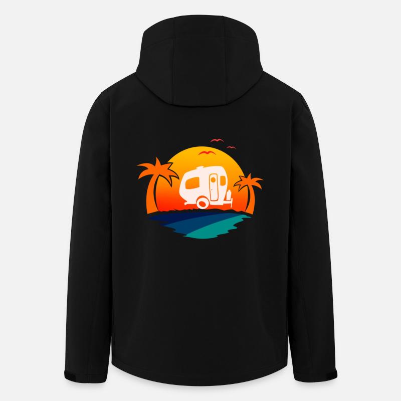 Camper Camping - Recycelte Männer Softshell-Jacke von Stanley/Stella - Schwarz