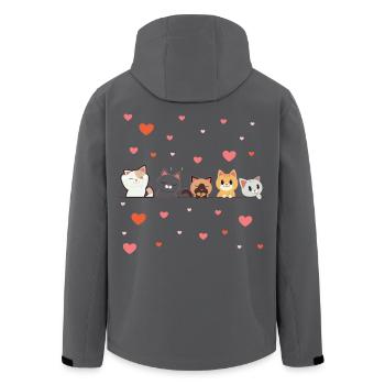 Cats gang mask face mask cloth mask cat - Men’s Recycled Softshell Jacket by Stanley/Stella - black - Back - AI Model Male 185 light (185cm)
