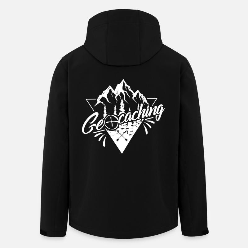 Geocaching - Men’s Recycled Softshell Jacket by Stanley/Stella - black