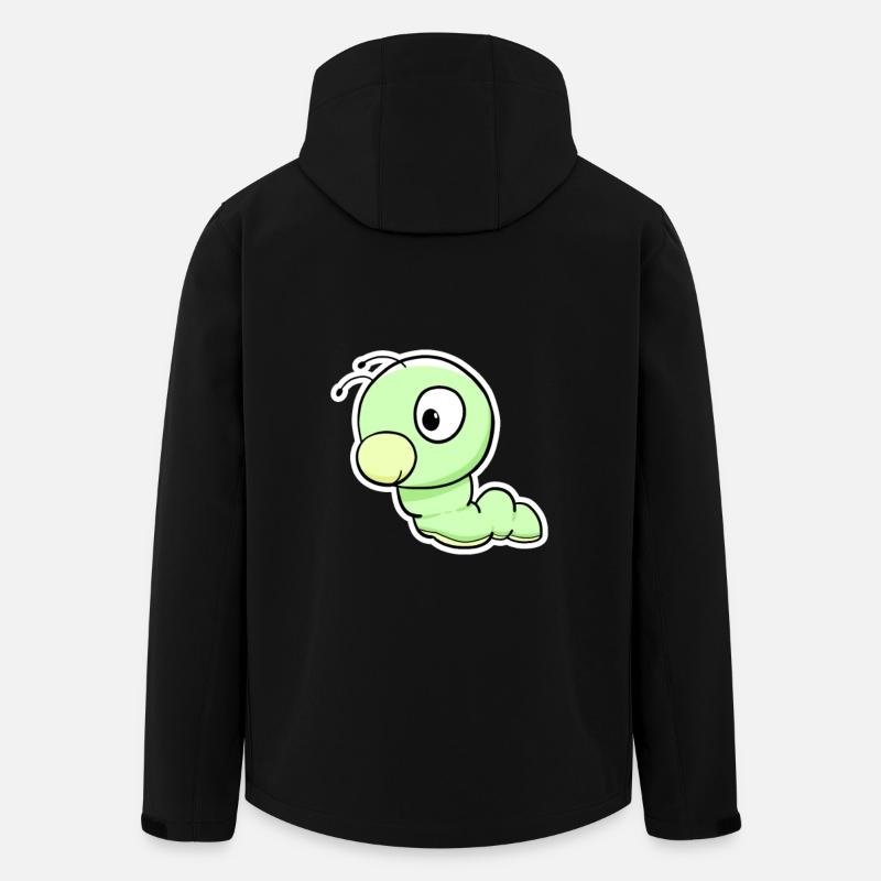 Green Worm Cartoon - Men’s Recycled Softshell Jacket by Stanley/Stella - black