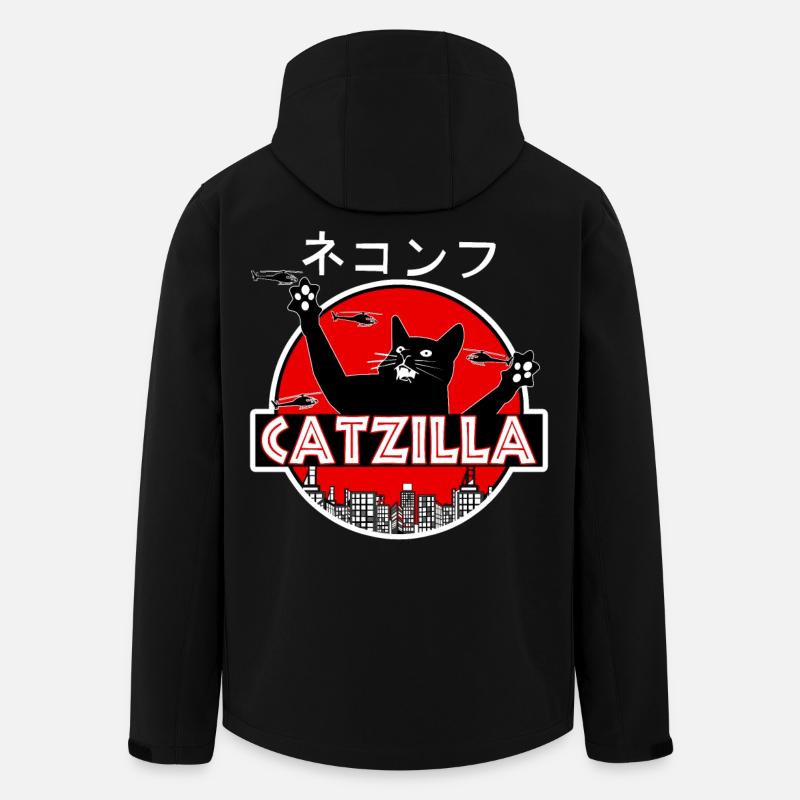 Catzilla Katze - Recycelte Männer Softshell-Jacke von Stanley/Stella - Schwarz