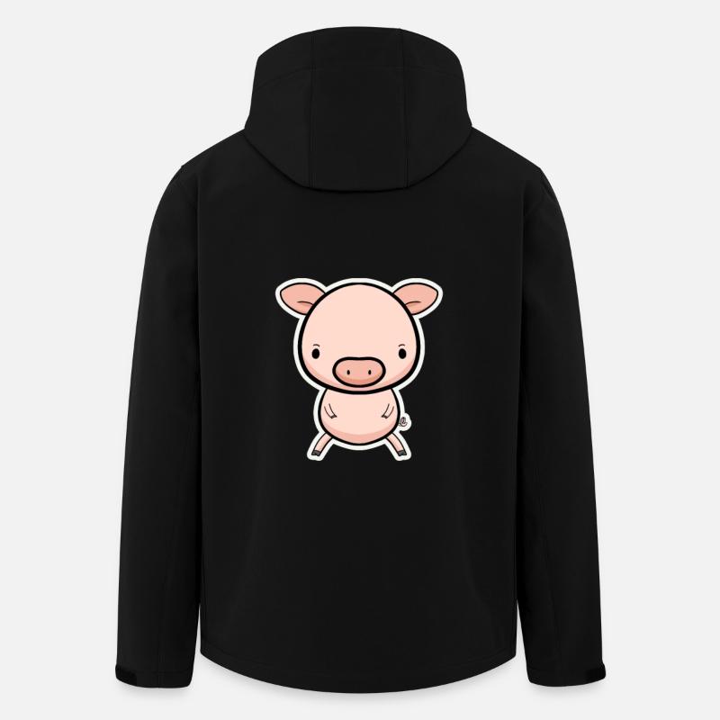 Schweinchen Cartoon - Recycelte Männer Softshell-Jacke von Stanley/Stella - Schwarz