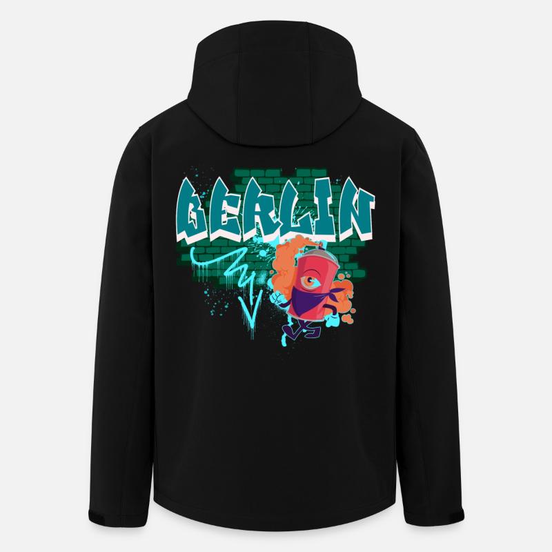 Berlin Graffiti - Recycelte Männer Softshell-Jacke von Stanley/Stella - Schwarz