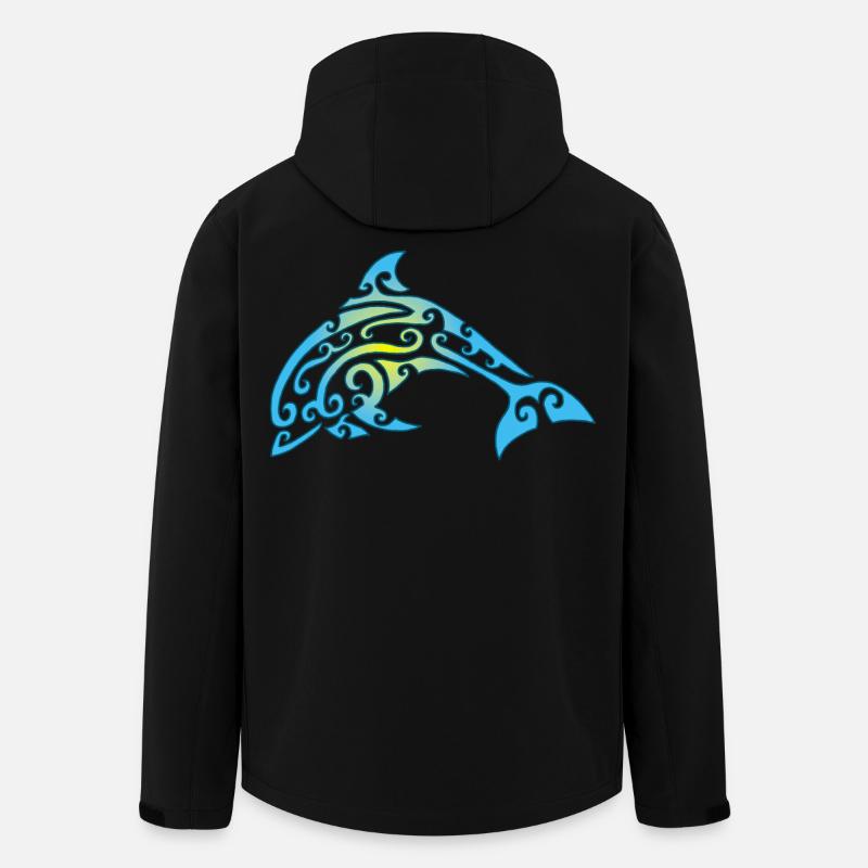 Polynesischer Delphin - Recycelte Männer Softshell-Jacke von Stanley/Stella - Schwarz