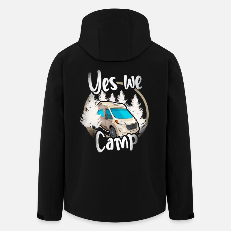 Yes We Camp - Recycelte Männer Softshell-Jacke von Stanley/Stella - Schwarz