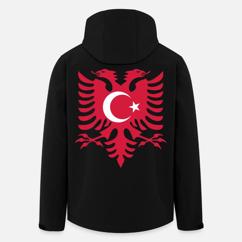 Drapeau Albanie Turquie - Veste softshell homme en polyester recyclé Stanley/Stella - noir