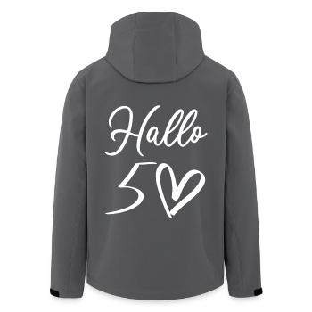 Accueil chaleureux avec design manuscrit - Veste softshell homme en polyester recyclé Stanley/Stella - noir - Dos - AI Model Male 185 light (185cm)
