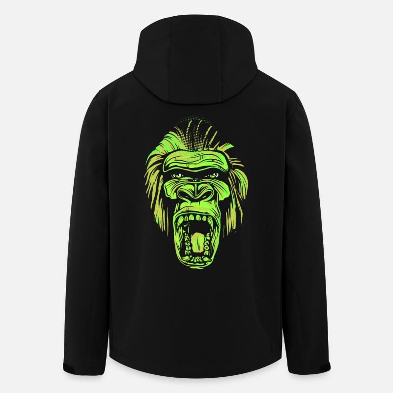 Schreiender Gorillakopf im Neonstil - Recycelte Männer Softshell-Jacke von Stanley/Stella - Schwarz