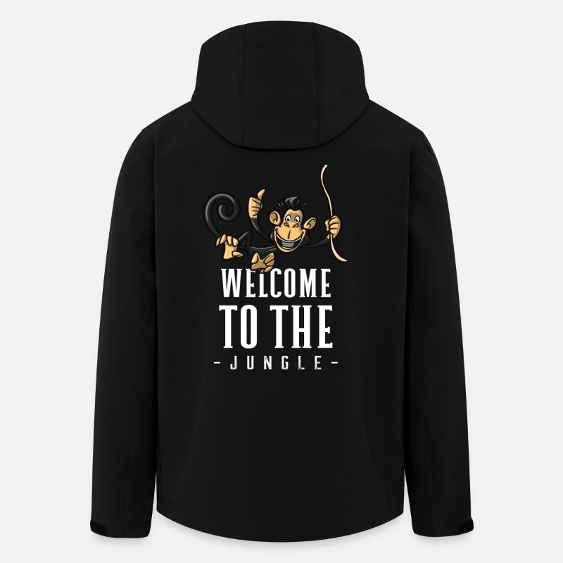 Jungle Monkey Welcome Design - Men’s Recycled Softshell Jacket by Stanley/Stella - black