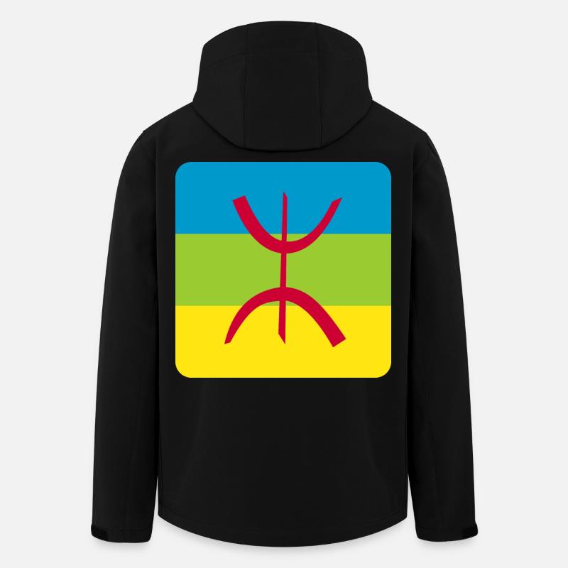autocollant drapeau berbère réf amazigh - Veste softshell homme en polyester recyclé Stanley/Stella - noir
