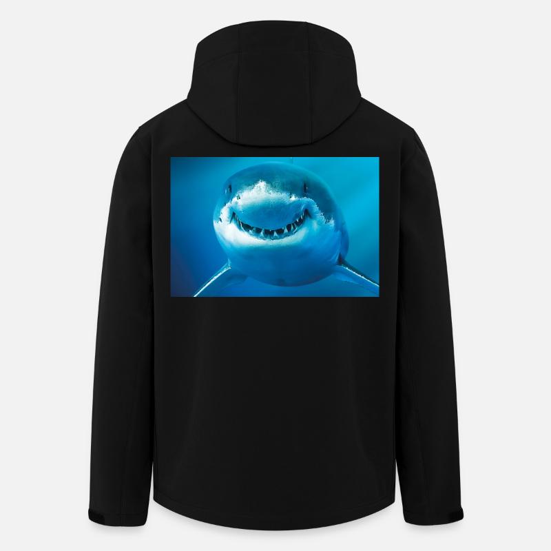 Lächelnder Hai unter Wasser - Recycelte Männer Softshell-Jacke von Stanley/Stella - Schwarz