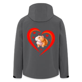 Heart with cute hamster - Men’s Recycled Softshell Jacket by Stanley/Stella - black - Back - AI Model Male 185 light (185cm)