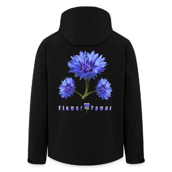 Fleur de maïs bleu - Veste softshell homme en polyester recyclé Stanley/Stella - noir - Dos - AI Model Male 185 light (185cm)