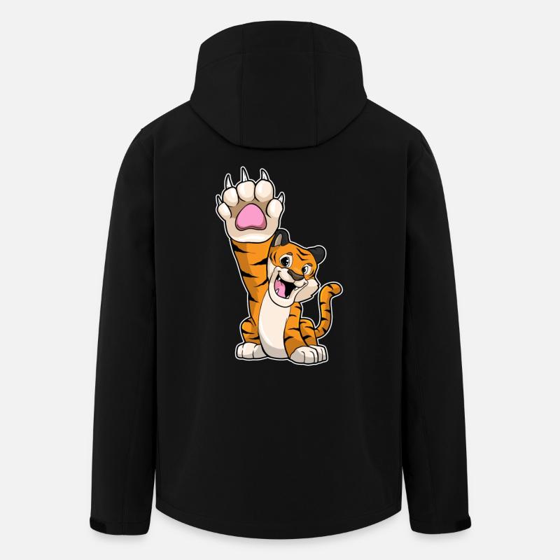 Tiger lustig High five - Recycelte Männer Softshell-Jacke von Stanley/Stella - Schwarz