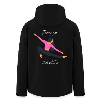 J'peux pas j'ai pilâtes - Veste softshell homme en polyester recyclé Stanley/Stella - noir - Dos - AI Model Male 185 light (185cm)