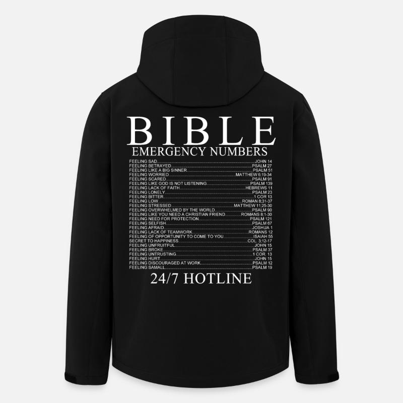 numéros d'urgence de la Bible - Veste softshell homme en polyester recyclé Stanley/Stella - noir