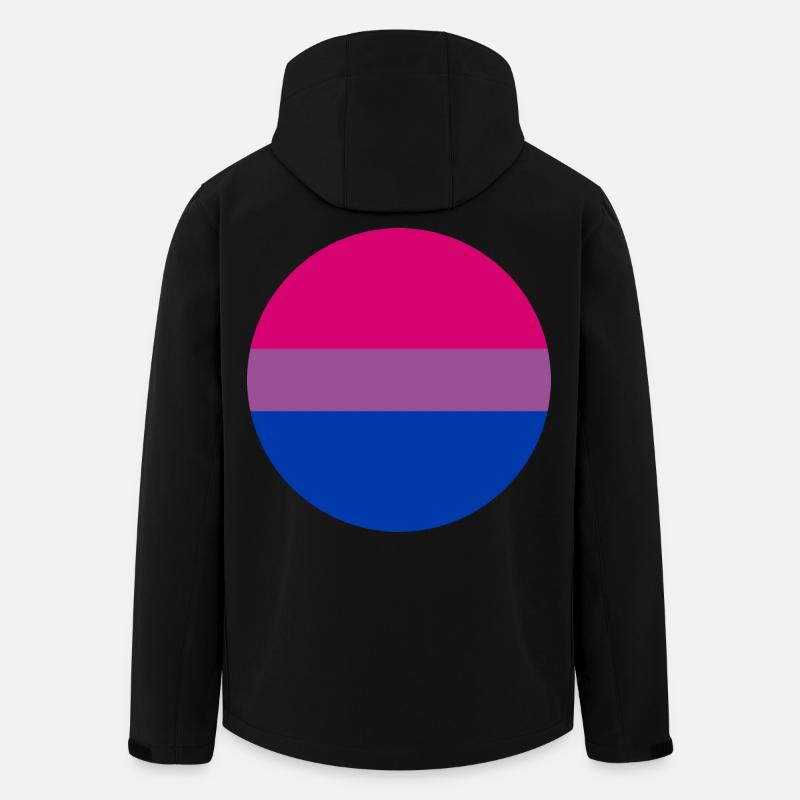 round sticker bisexual pride flag Aufkleber - Men’s Recycled Softshell Jacket by Stanley/Stella - black