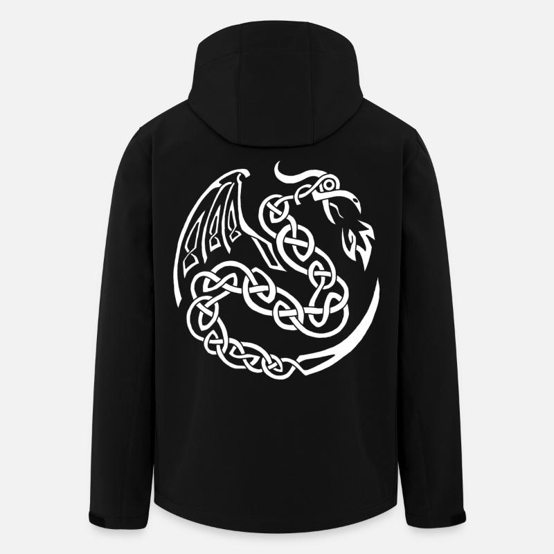 Dragon celte blanc - Veste softshell homme en polyester recyclé Stanley/Stella - noir