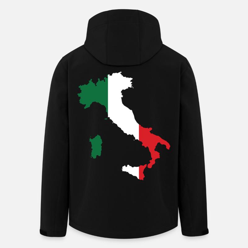 Italie Plan drapeau - Veste softshell homme en polyester recyclé Stanley/Stella - noir