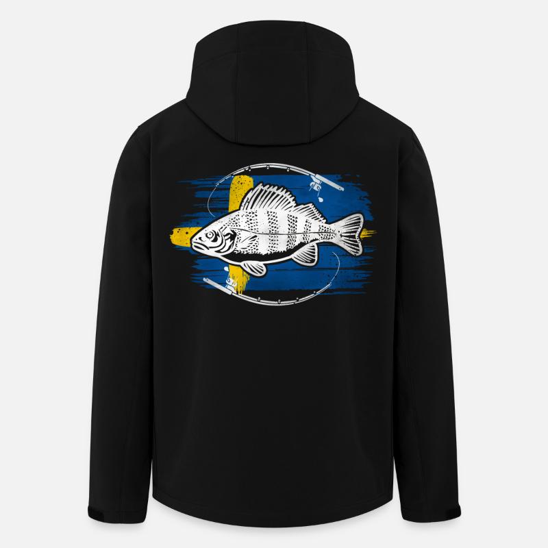 Schweden Angeln Barsch - Recycelte Männer Softshell-Jacke von Stanley/Stella - Schwarz
