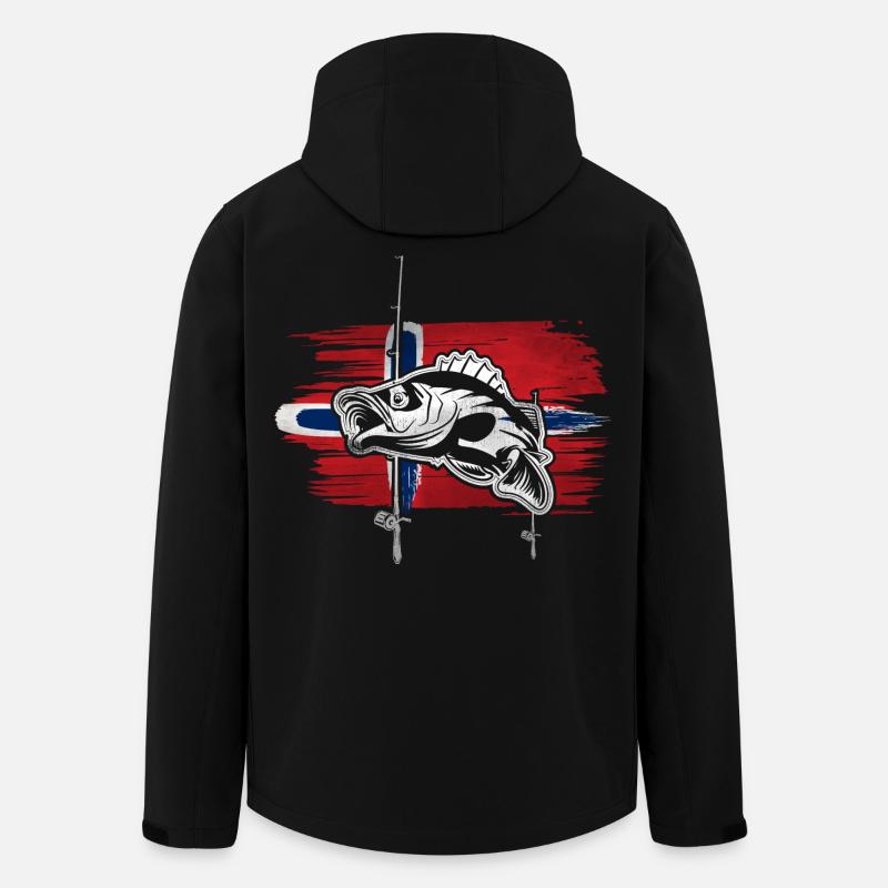 Pêche en Norvège - Veste softshell homme en polyester recyclé Stanley/Stella - noir