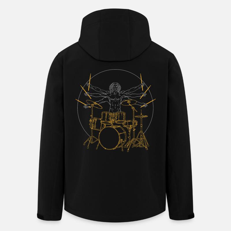 Drums Da Vinci - Cadeau Drummer Rock - Veste softshell homme en polyester recyclé Stanley/Stella - noir